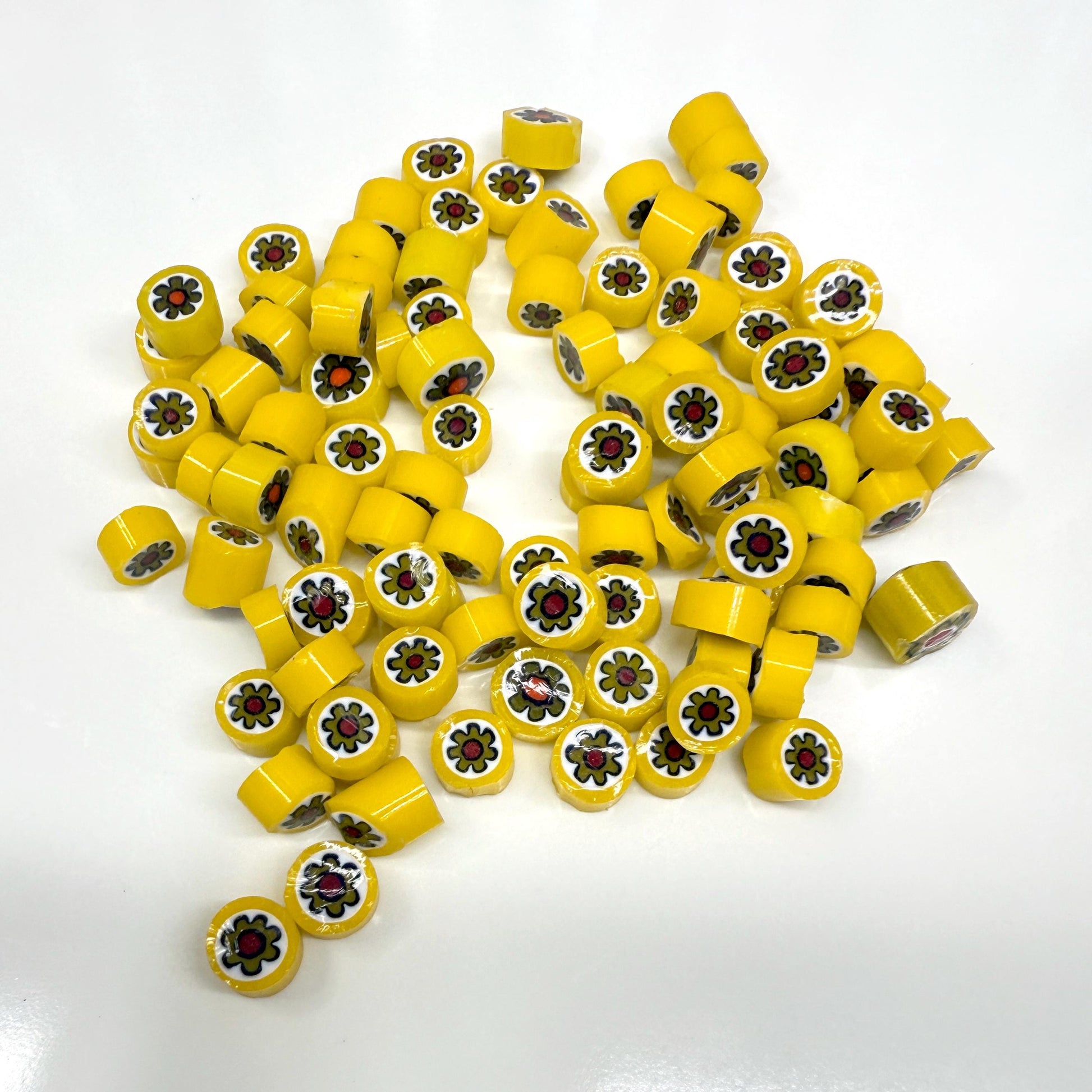 Glass Murrini – 1oz (28g) | COE 104 | Lampwork, Enameling, Fusing, Jewelry Supplies - M627- between 90-140 pcs 6-7mm