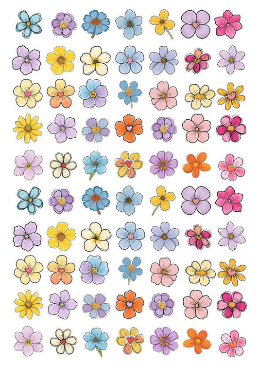 Decals, Flowers Pattern Ceramic decals - Enamel Decal - Fusible Decal - Glass Fusing Decal ~ Waterslide Decal - 2105