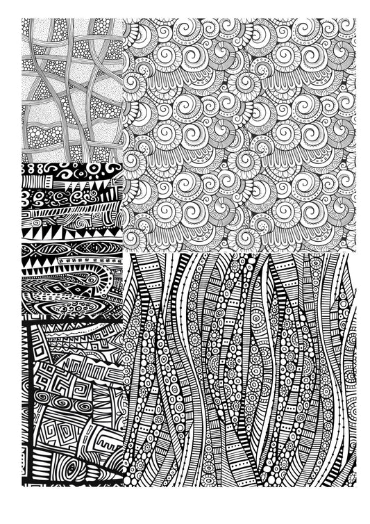 Overglaze Decals, Doodling Pattern Ceramic decals - Enamel Decal - Fusible Decal - Glass Fusing Decal ~ Waterslide Decal - 22110