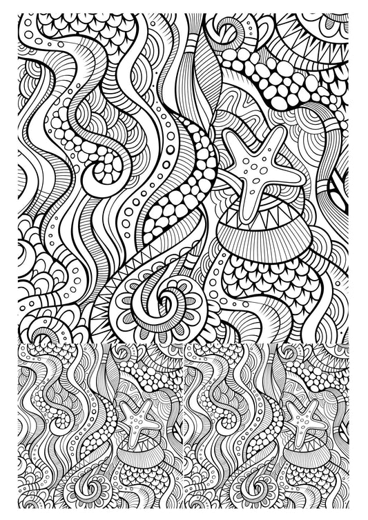 Overglaze Decals, Doodling Pattern Ceramic decals - Enamel Decal - Fusible Decal - Glass Fusing Decal ~ Waterslide Decal - 22108