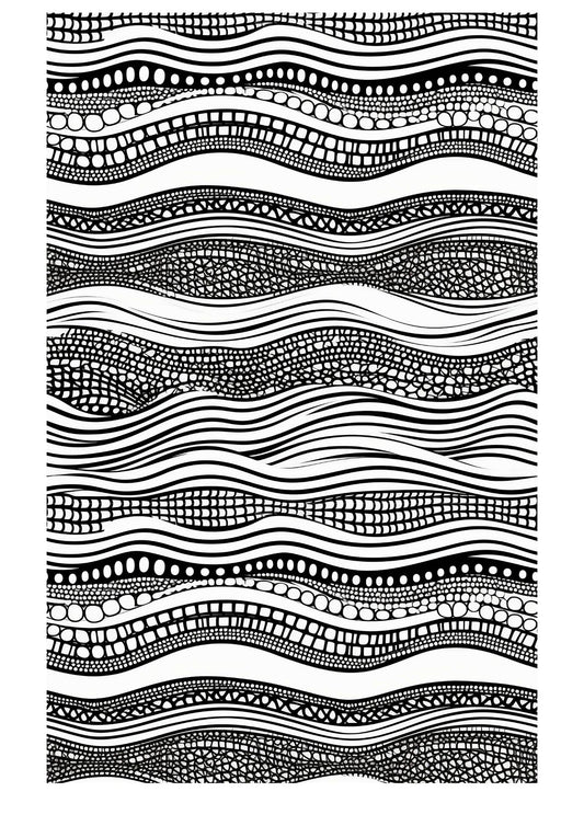Overglaze Decals, Doodling Pattern Ceramic decals - Enamel Decal - Fusible Decal - Glass Fusing Decal ~ Waterslide Decal - 22105