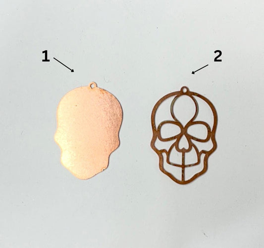 Copper Blanks - 1003# Skull Copper blank, stamped enamel, solid copper, stamping blank, personalized copper blank, raw copper