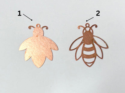 Copper Blanks - 1018# Bee Copper blank, stamped enamel, solid copper, stamping blank, personalized copper blank, raw copper
