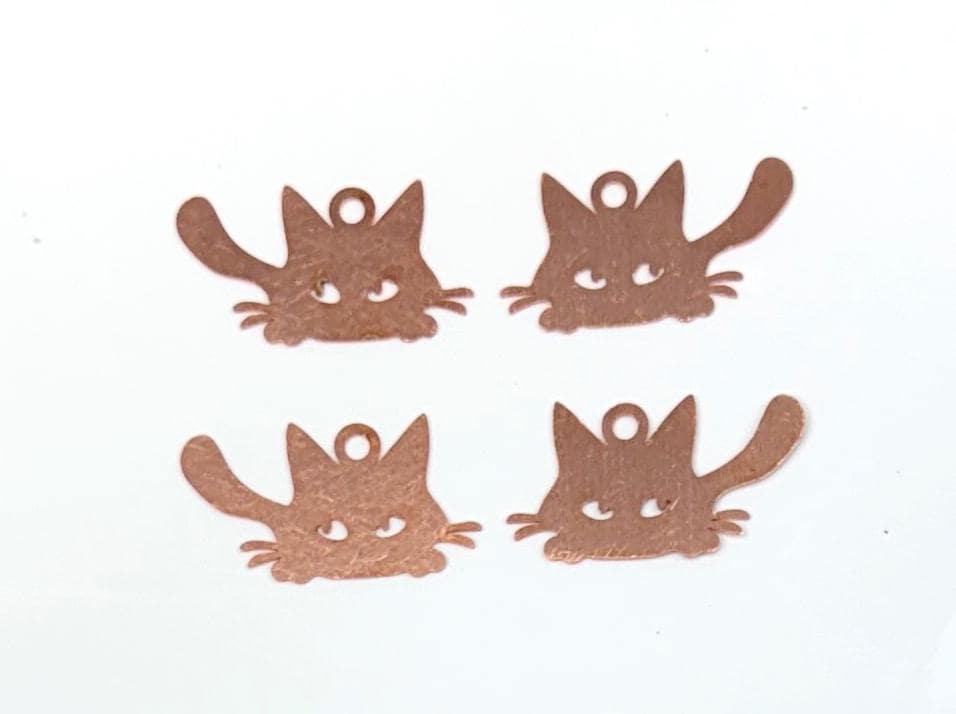 Copper Blanks - 1020# Cat Copper blank, stamped solid copper, personalized 24 Gauge, Solid, copper blank, raw copper