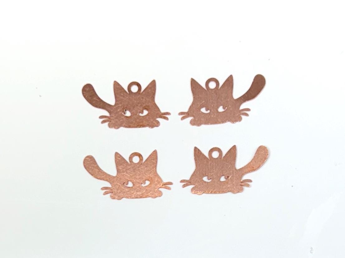 Copper Blanks - 1020# Cat Copper blank, stamped solid copper, personalized 24 Gauge, Solid, copper blank, raw copper