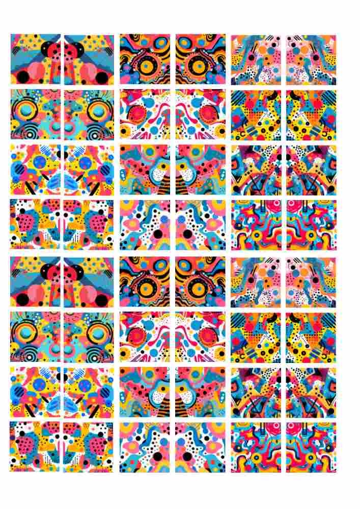 Overglaze Decals, Pop Art Abstract Ceramic decals - Enamel Decal - Fusible Decal - Glass Fusing Decal ~ Waterslide Decal 40167