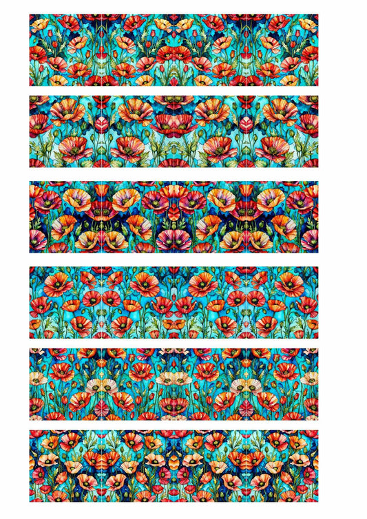 Overglaze Decals, Flowers Ceramic decals - Enamel Decal - Fusible Decal - Glass Fusing Decal ~ Waterslide Decal 40172