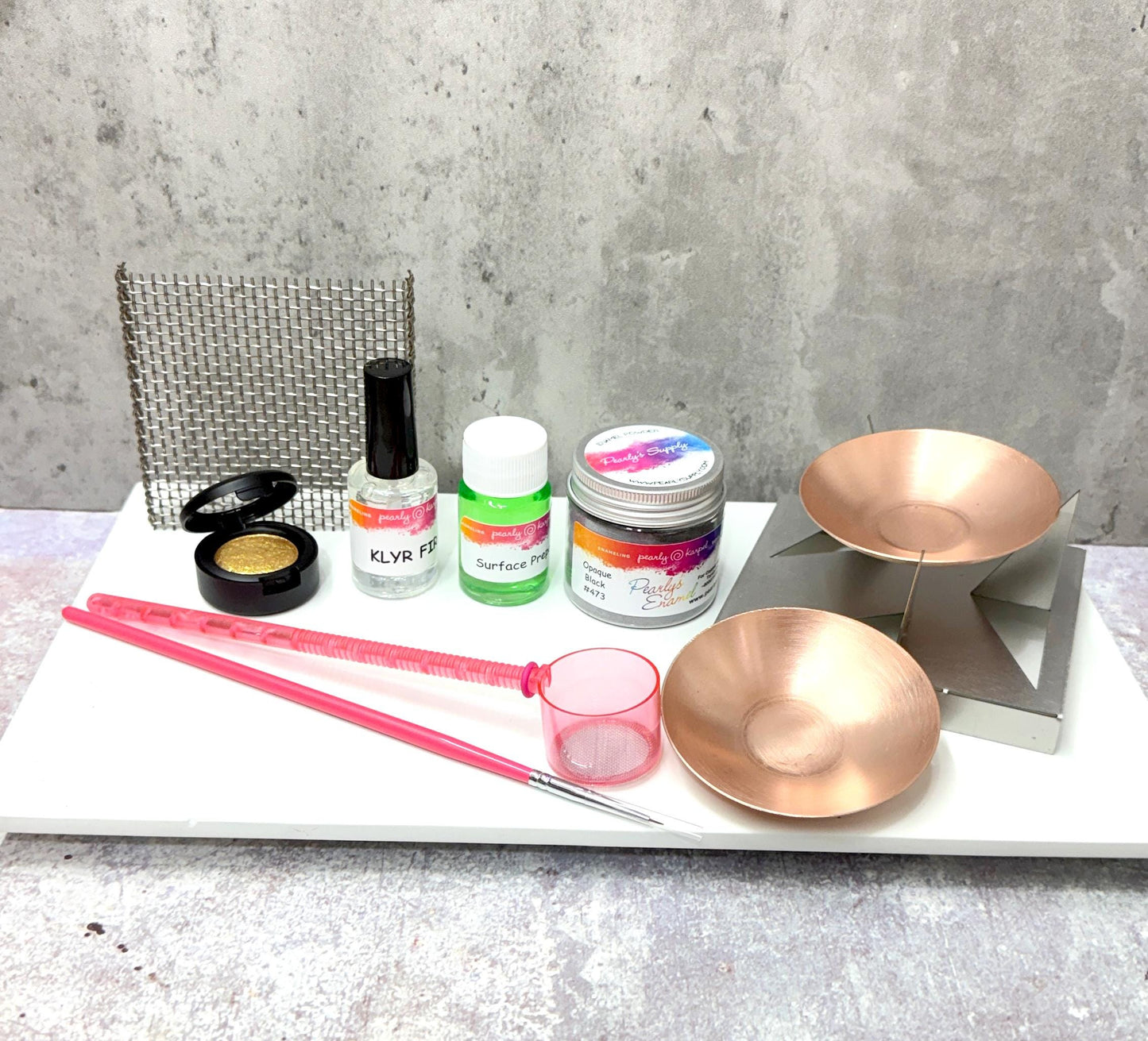 Kintsugi Inspired Enamel Kit, Gold Detail Copper Bowl DIY Kit (Worth 100 USD)