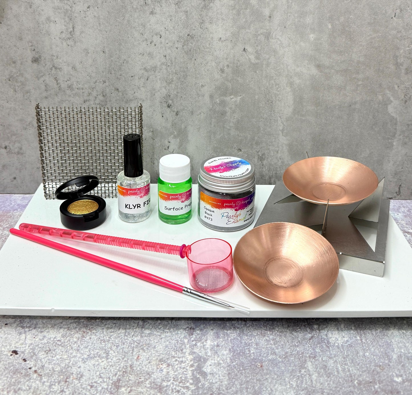 Kintsugi Inspired Enamel Kit, Gold Detail Copper Bowl DIY Kit (Worth 100 USD)