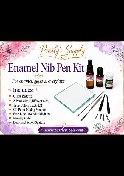 The Enamel Nib Pen Kit for Fine Details on Enamel - Glass - Overglaze - Ceramic - China Paint - Lead Free