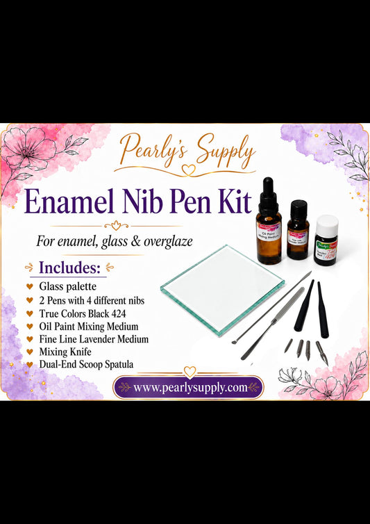 The Enamel Nib Pen Kit for Fine Details on Enamel - Glass - Overglaze - Ceramic - China Paint - Lead Free