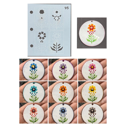 Layered Enamel Stencil Set, 22 Stencils, 15 Multi-Layer Designs