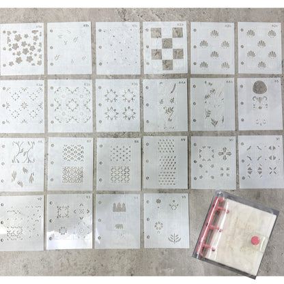 Layered Enamel Stencil Set, 22 Stencils, 15 Multi-Layer Designs