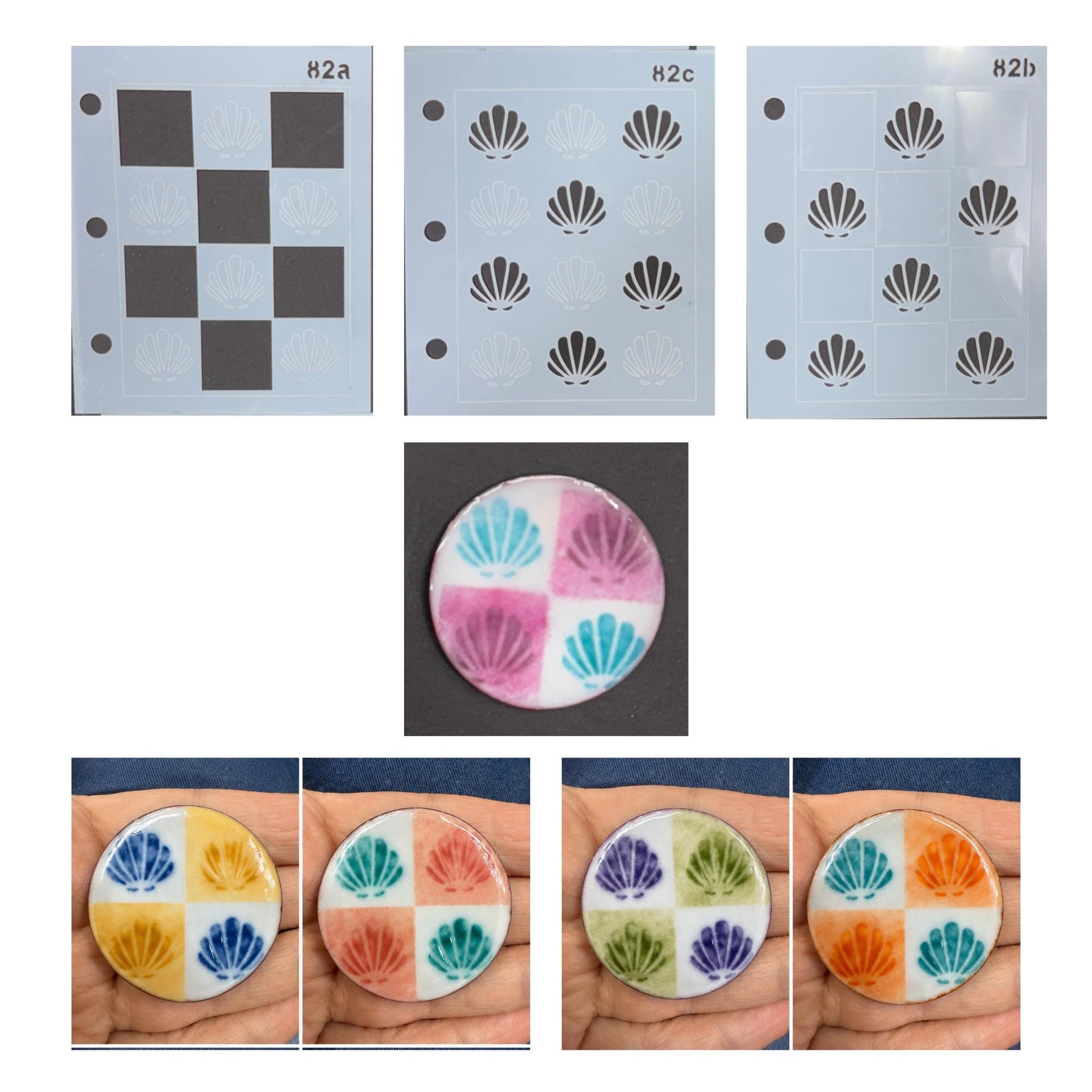 Layered Enamel Stencil Set, 22 Stencils, 15 Multi-Layer Designs