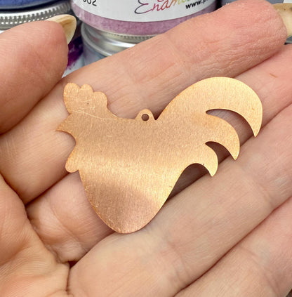 Copper Blanks - 495# Rooster copper blank - 24 Gauge, Solid