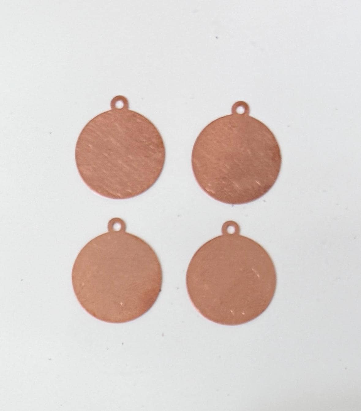 Copper Blanks - 497# Round Tag Charm copper blank, 24ga./26ga., copper blank 18 mm