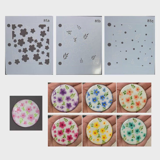 Layered Enamel Stencil Set, 22 Stencils, 15 Multi-Layer Designs