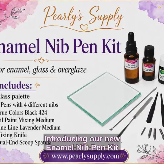 The Enamel Nib Pen Kit for Fine Details on Enamel - Glass - Overglaze - Ceramic - China Paint - Lead Free