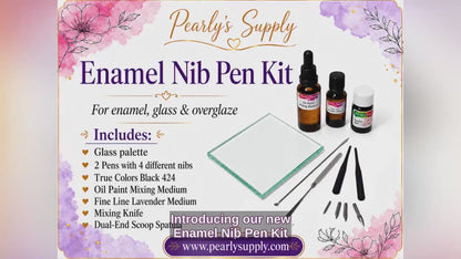 The Enamel Nib Pen Kit for Fine Details on Enamel - Glass - Overglaze - Ceramic - China Paint - Lead Free