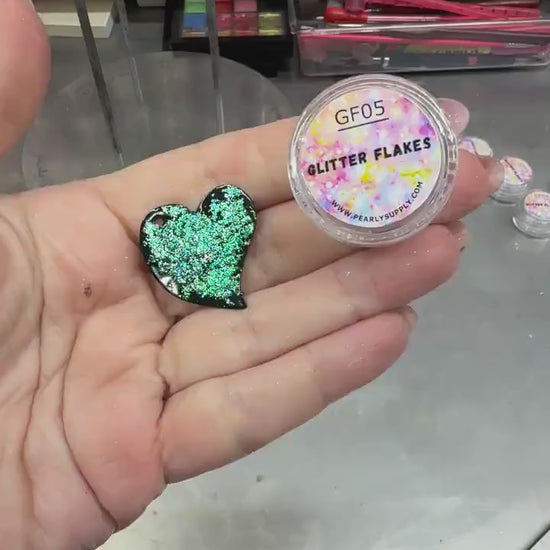 Glitter Flakes GF02 - LEAD FREE Iridescent Shifting Colors for Art, Enameling, and DIY Projects