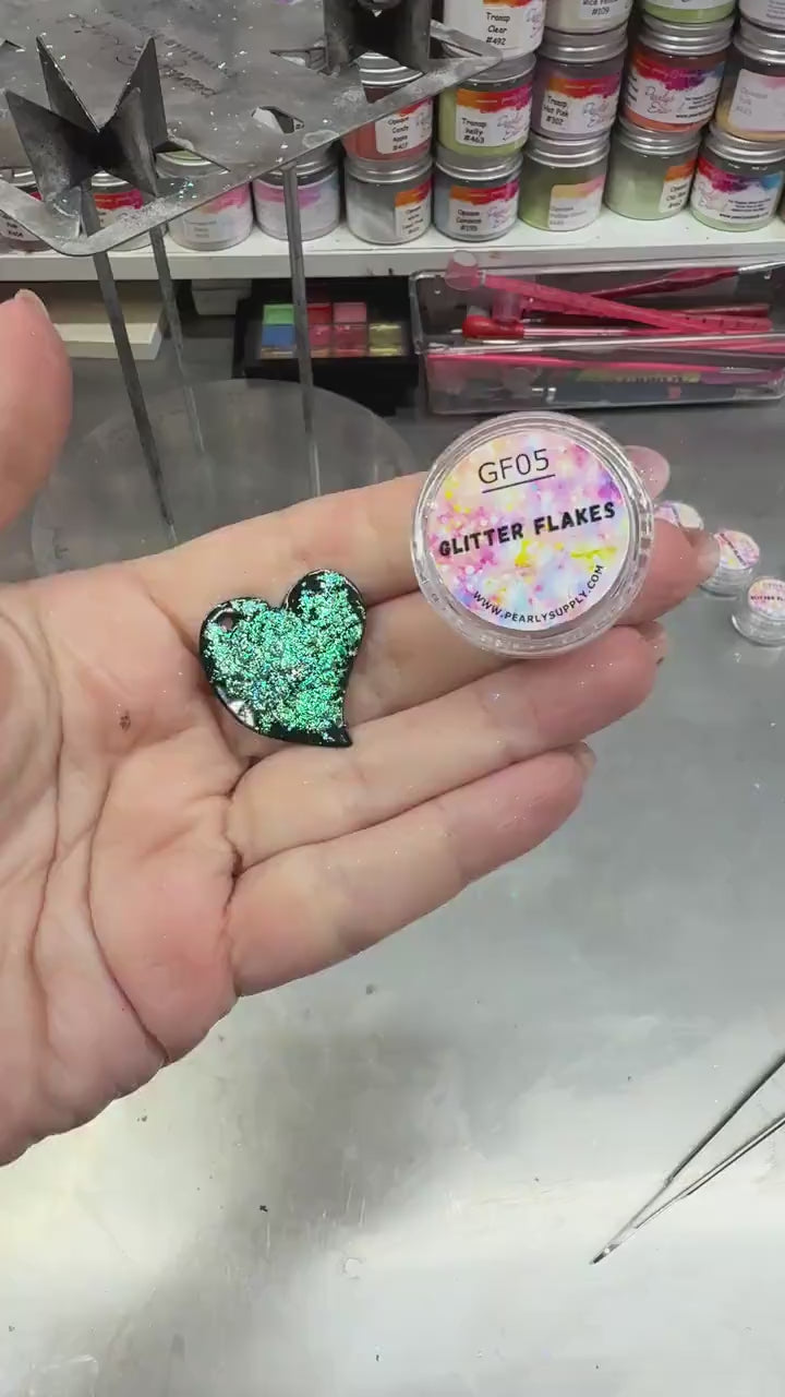 Glitter Flakes GF02 - LEAD FREE Iridescent Shifting Colors for Art, Enameling, and DIY Projects