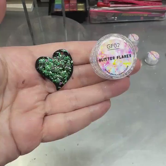 Glitter Flakes GF02 -  LEAD FREE Iridescent Shifting Colors for Art, Enameling, and DIY Projects