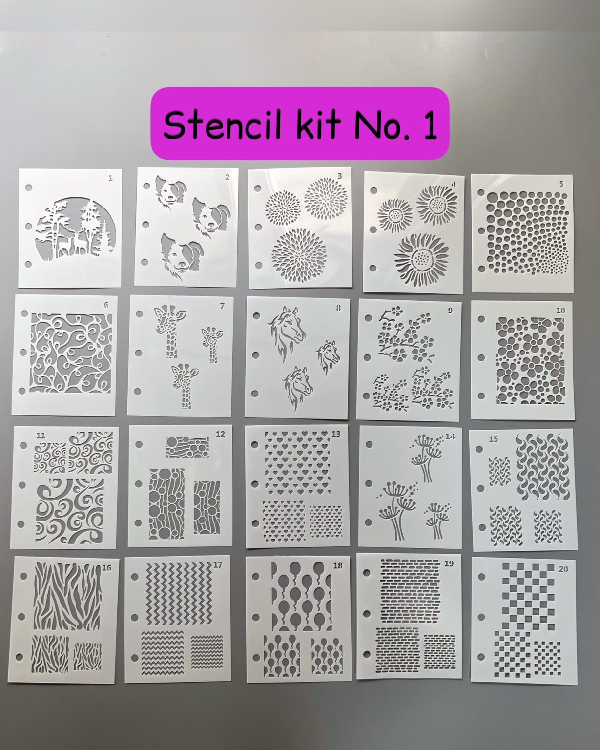 20 Different Designs Stencils With Folder - great for adding enamel ...